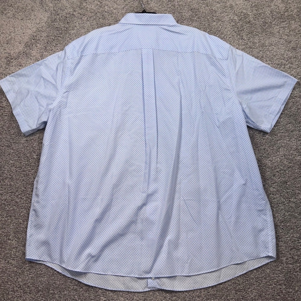 Roundtree & Yorke Gold Label Shirt Mens Non-Iron Geometric Blue 3XB NEW - Picture 6 of 8